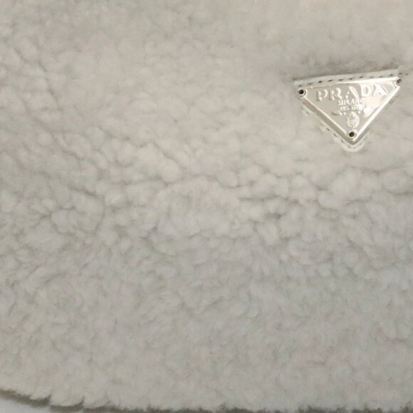 Prada Shearling Mini Re-Edition 2000 Bag - White - Picture 12 of 15